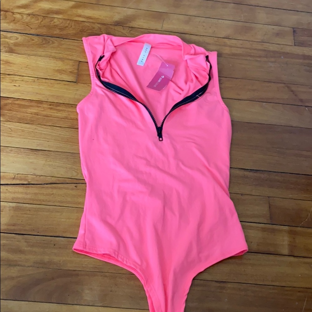Love culture neon pink body suit